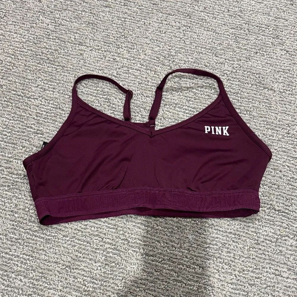 PINK Victoria's Secret Deep Burgundy Sports Bra